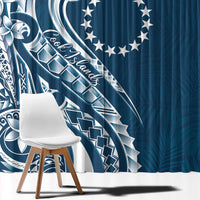 Kia Orana Cook Islands Window Curtain Auika Plumeria Tropical Waves - Polynesian Pride