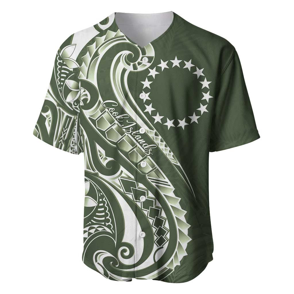 Kia Orana Cook Islands Baseball Jersey Matie Plumeria Tropical Waves - Polynesian Pride