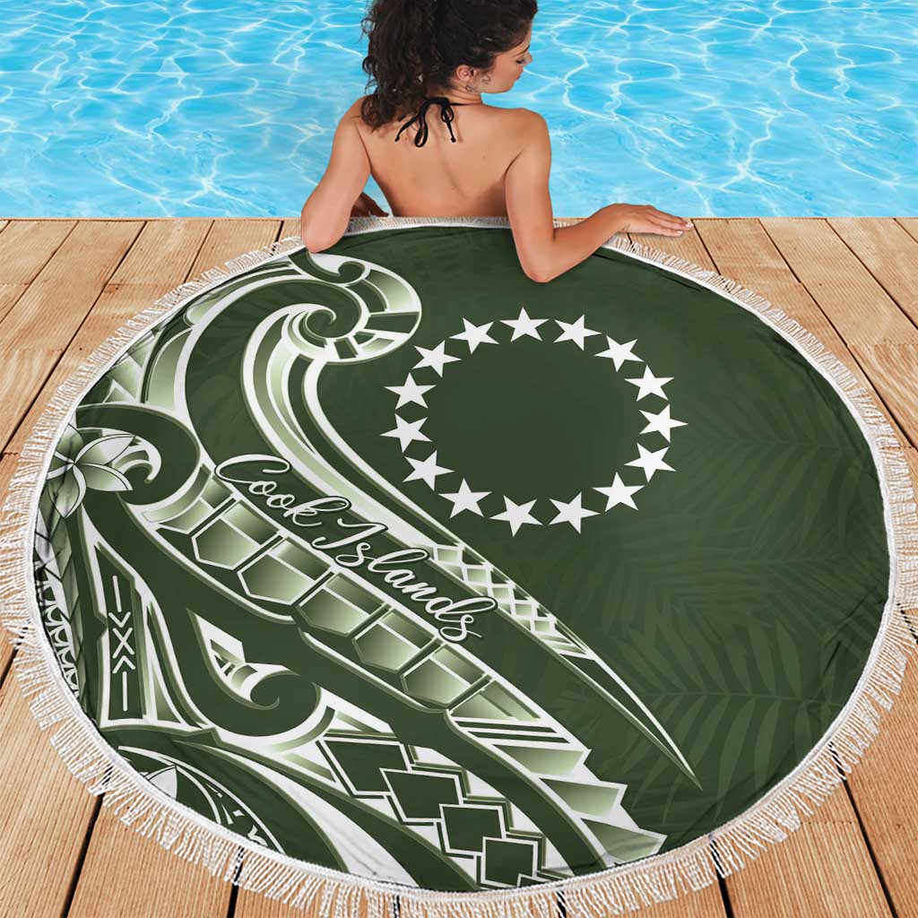 Kia Orana Cook Islands Beach Blanket Matie Plumeria Tropical Waves - Polynesian Pride