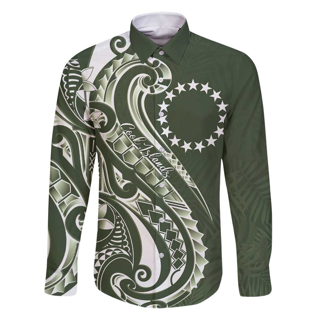 Kia Orana Cook Islands Family Matching Long Sleeve Bodycon Dress and Hawaiian Shirt Matie Plumeria Tropical Waves - Polynesian Pride