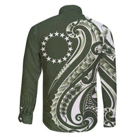 Kia Orana Cook Islands Family Matching Off Shoulder Short Dress and Hawaiian Shirt Matie Plumeria Tropical Waves - Polynesian Pride