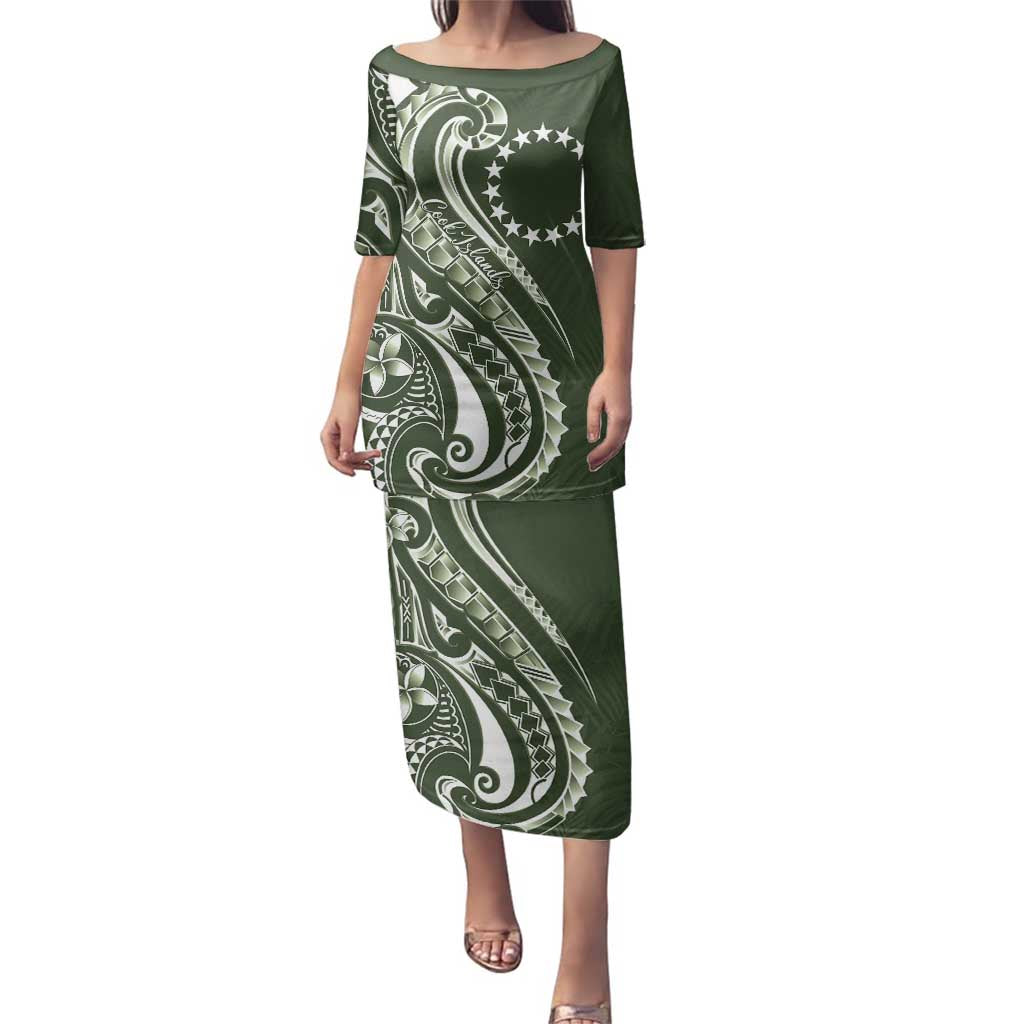 Kia Orana Cook Islands Family Matching Puletasi and Hawaiian Shirt Matie Plumeria Tropical Waves - Polynesian Pride