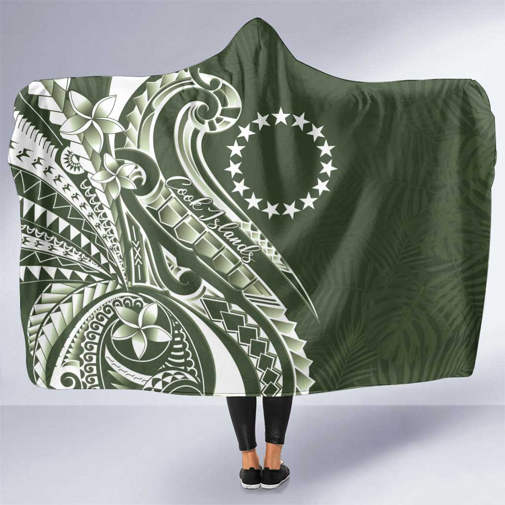 Kia Orana Cook Islands Hooded Blanket Matie Plumeria Tropical Waves - Polynesian Pride