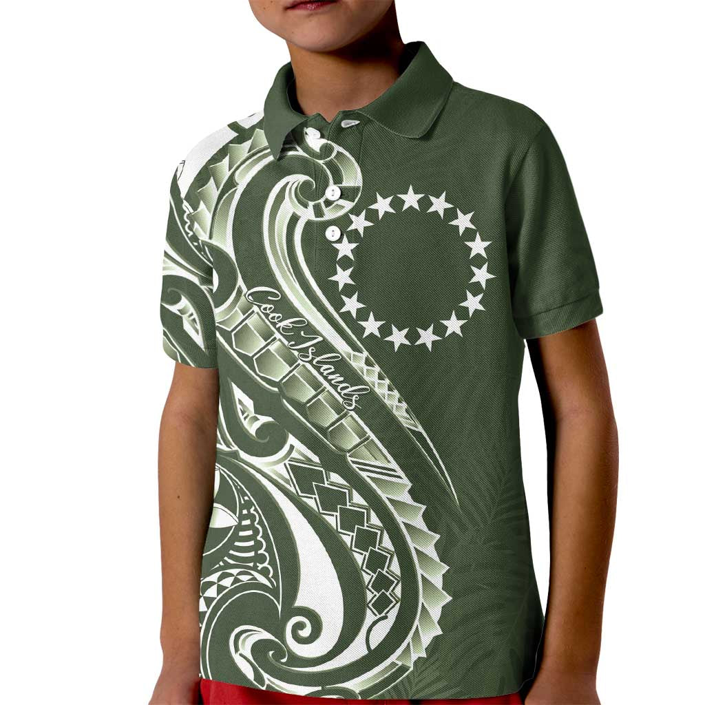 Kia Orana Cook Islands Kid Polo Shirt Matie Plumeria Tropical Waves - Polynesian Pride