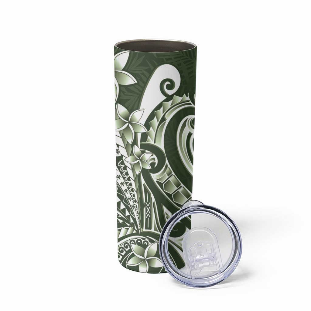 Kia Orana Cook Islands Skinny Tumbler Matie Plumeria Tropical Waves - Polynesian Pride