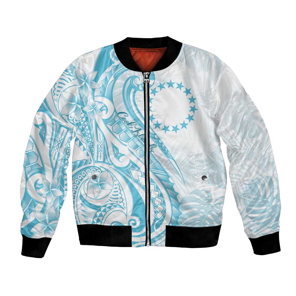 Kia Orana Cook Islands Bomber Jacket Moana Plumeria Tropical Waves - Polynesian Pride