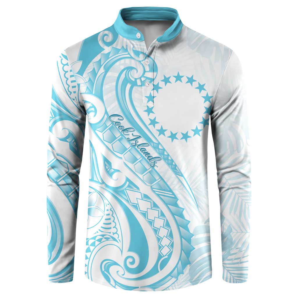 Kia Orana Cook Islands Button Sweatshirt Moana Plumeria Tropical Waves - Polynesian Pride