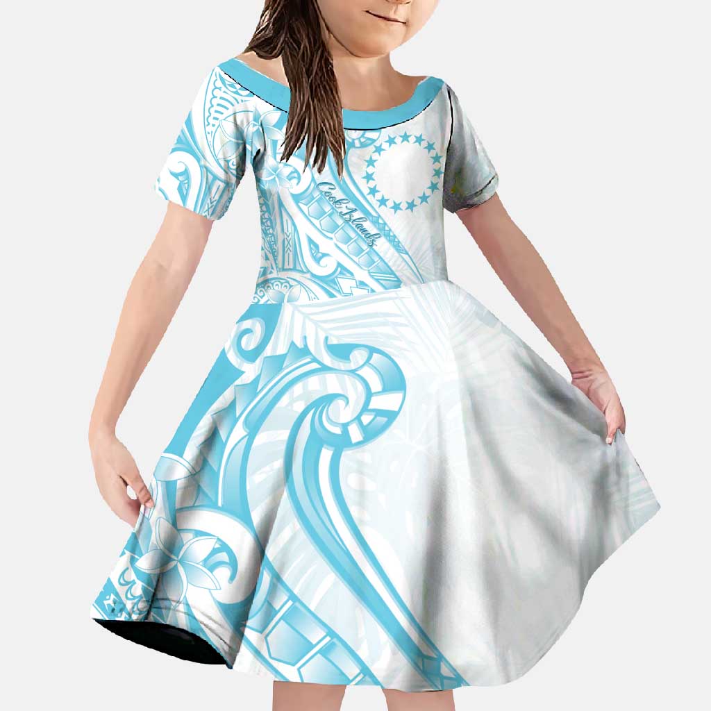 Kia Orana Cook Islands Family Matching Long Sleeve Bodycon Dress and Hawaiian Shirt Moana Plumeria Tropical Waves - Polynesian Pride