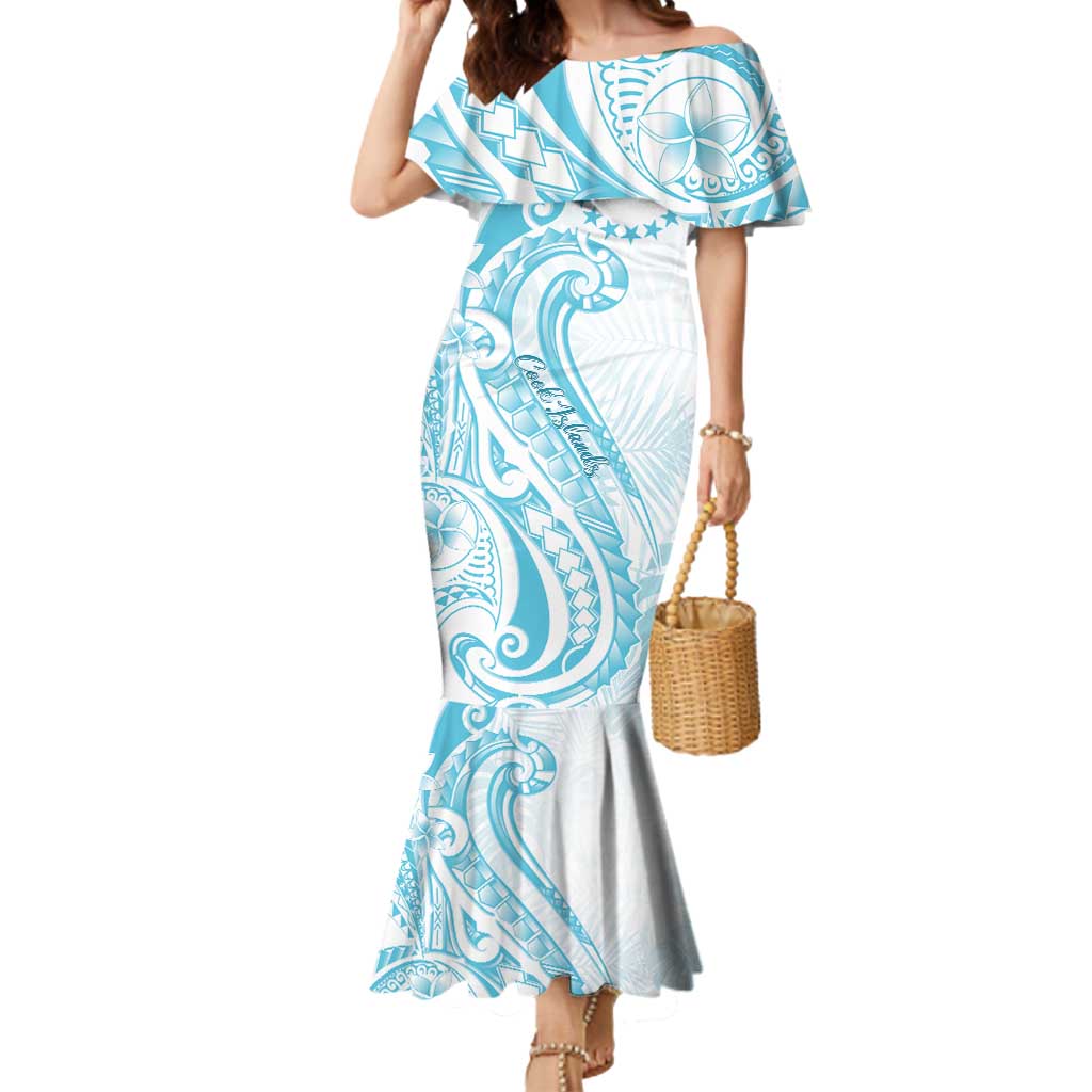 Kia Orana Cook Islands Mermaid Dress Moana Plumeria Tropical Waves - Polynesian Pride