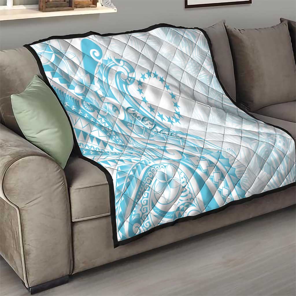 Kia Orana Cook Islands Quilt Moana Plumeria Tropical Waves - Polynesian Pride