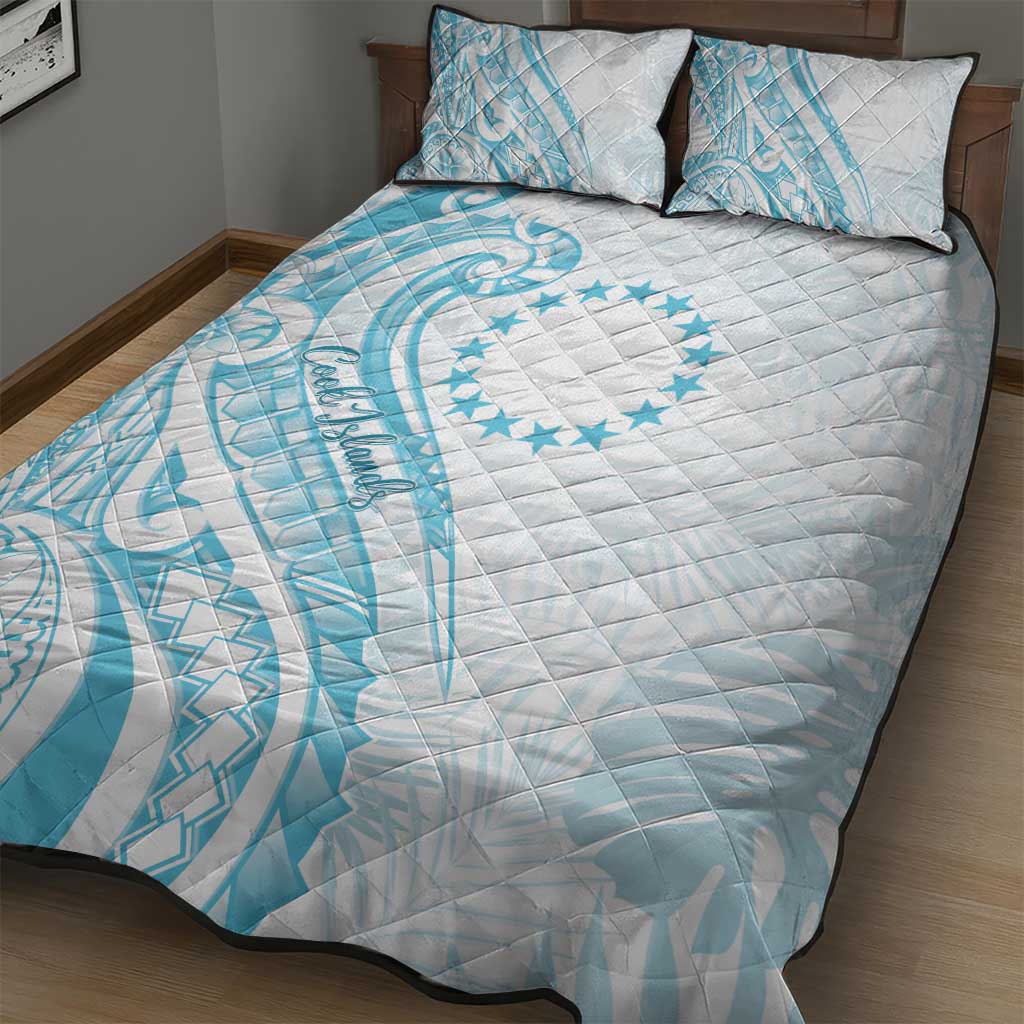 Kia Orana Cook Islands Quilt Bed Set Moana Plumeria Tropical Waves - Polynesian Pride