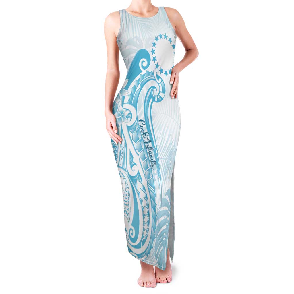 Kia Orana Cook Islands Tank Maxi Dress Moana Plumeria Tropical Waves - Polynesian Pride