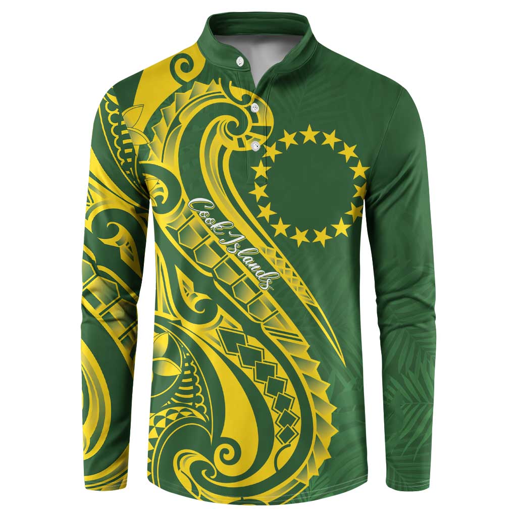 Kia Orana Cook Islands Button Sweatshirt Plumeria Tropical Waves - Polynesian Pride