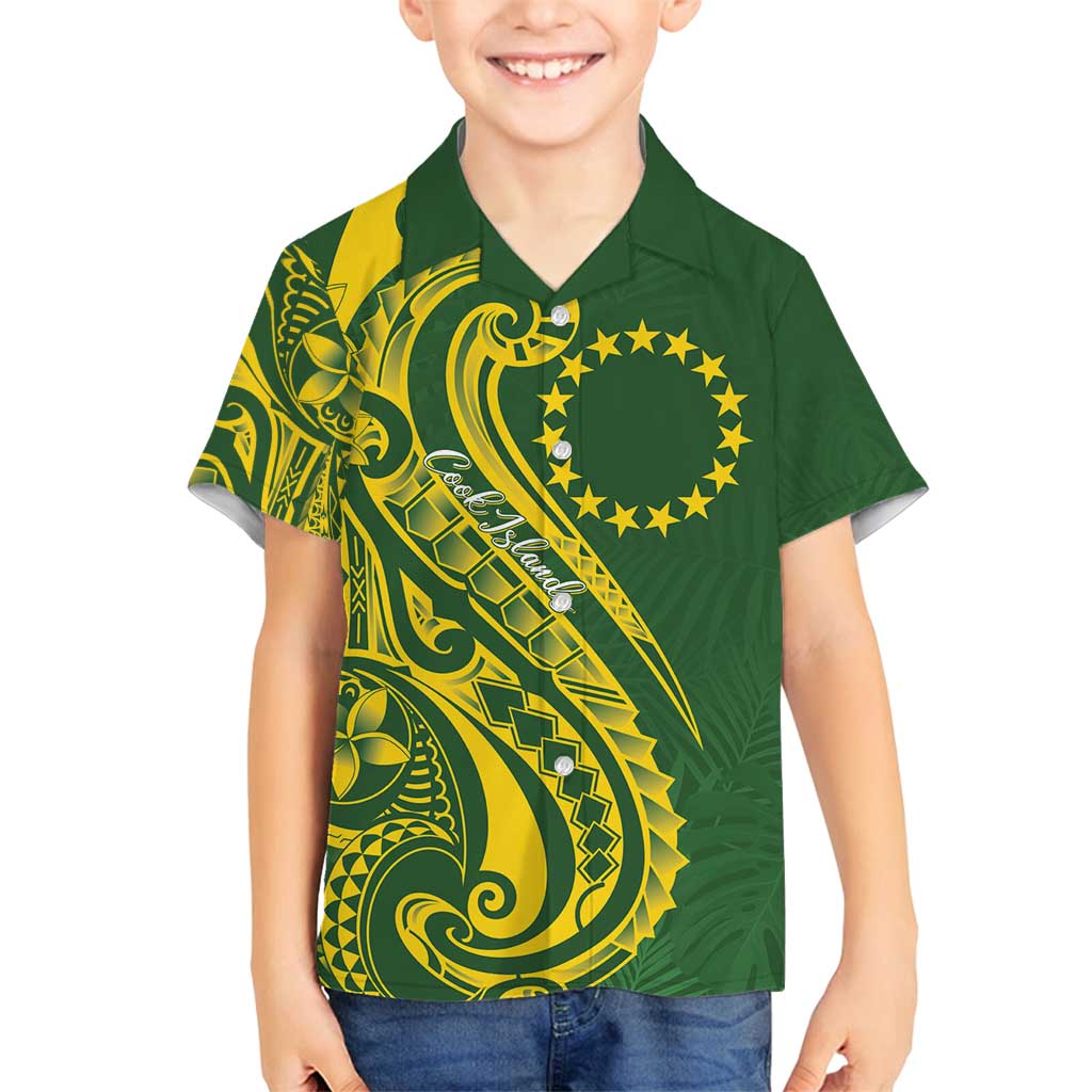 Kia Orana Cook Islands Family Matching Off Shoulder Short Dress and Hawaiian Shirt Plumeria Tropical Waves - Polynesian Pride