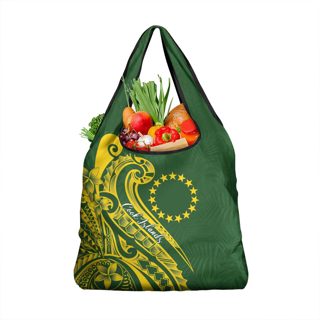 Kia Orana Cook Islands Grocery Bag Plumeria Tropical Waves - Polynesian Pride