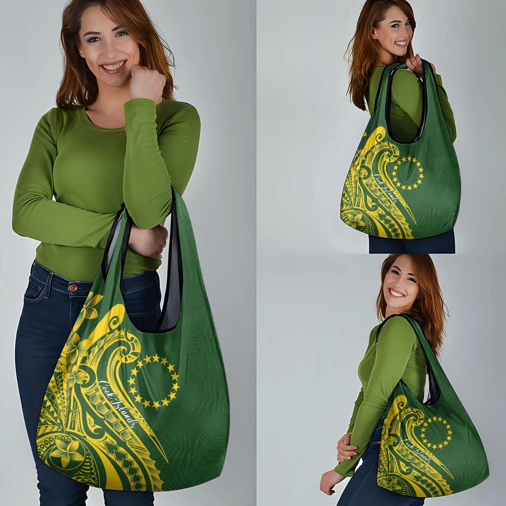 Kia Orana Cook Islands Grocery Bag Plumeria Tropical Waves - Polynesian Pride