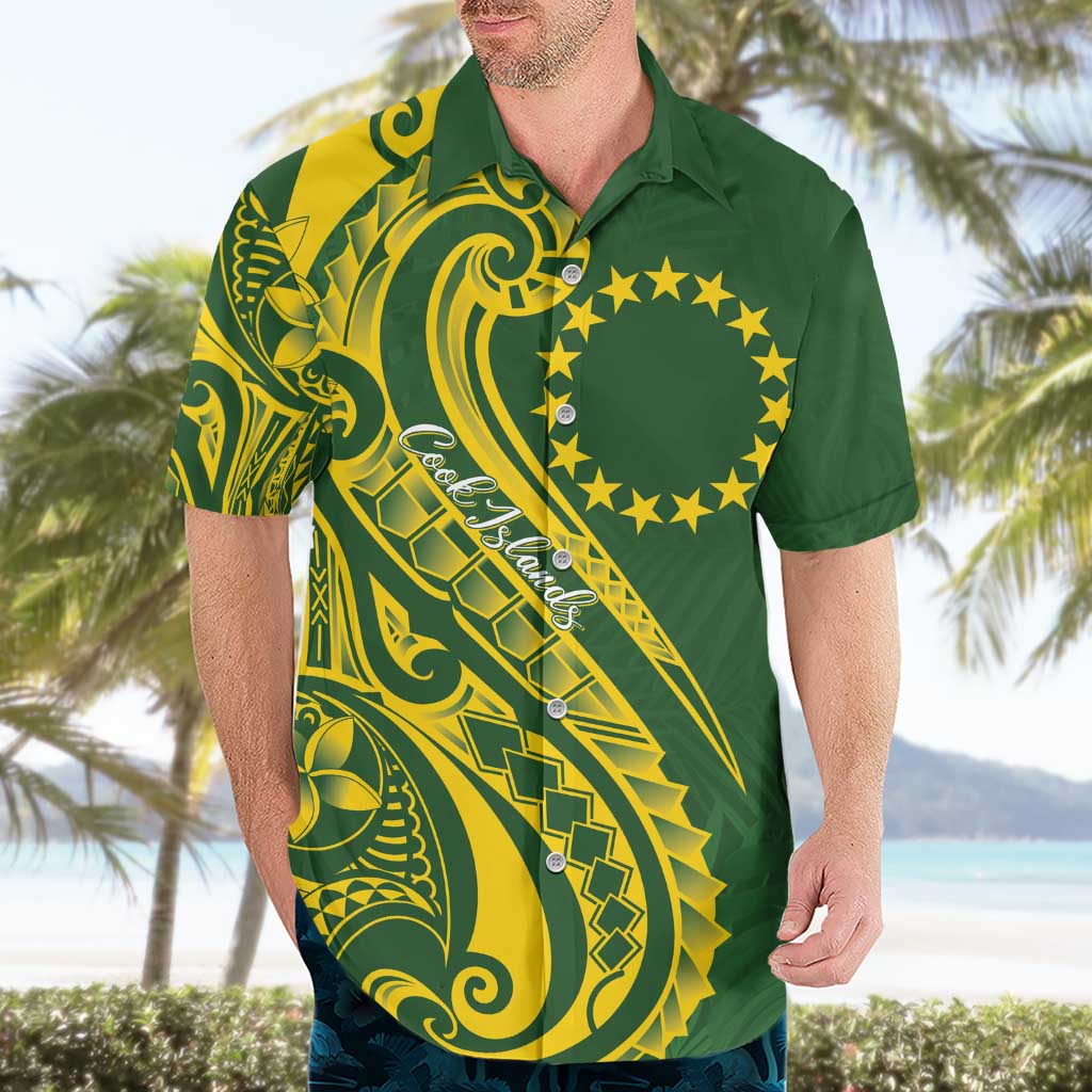 Kia Orana Cook Islands Hawaiian Shirt Plumeria Tropical Waves - Polynesian Pride