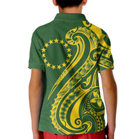Kia Orana Cook Islands Kid Polo Shirt Plumeria Tropical Waves - Polynesian Pride