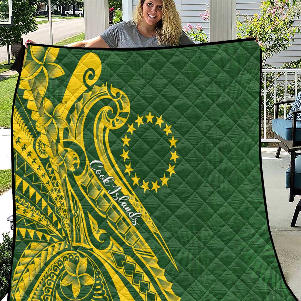 Kia Orana Cook Islands Quilt Plumeria Tropical Waves - Polynesian Pride