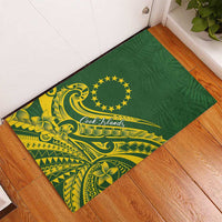 Kia Orana Cook Islands Rubber Doormat Plumeria Tropical Waves - Polynesian Pride