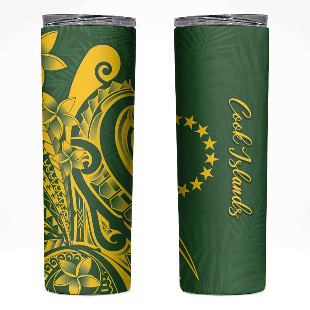 Kia Orana Cook Islands Skinny Tumbler Plumeria Tropical Waves - Polynesian Pride