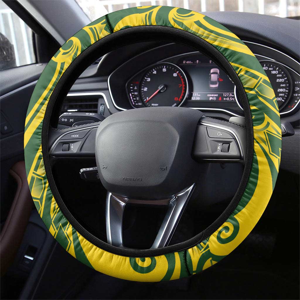 Kia Orana Cook Islands Steering Wheel Cover Plumeria Tropical Waves - Polynesian Pride