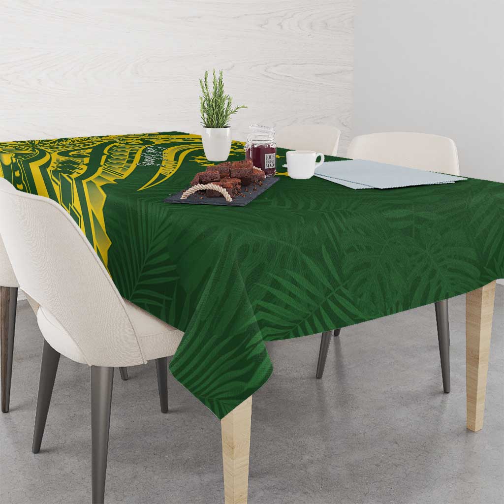 Kia Orana Cook Islands Tablecloth Plumeria Tropical Waves - Polynesian Pride