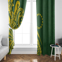Kia Orana Cook Islands Window Curtain Plumeria Tropical Waves - Polynesian Pride