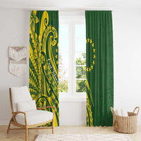 Kia Orana Cook Islands Window Curtain Plumeria Tropical Waves - Polynesian Pride