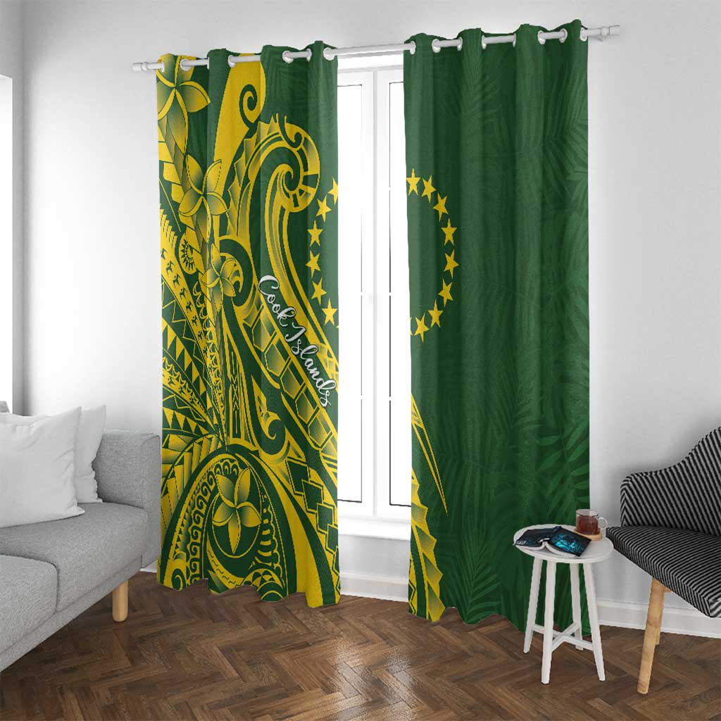 Kia Orana Cook Islands Window Curtain Plumeria Tropical Waves - Polynesian Pride