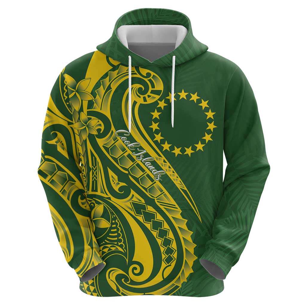 Kia Orana Cook Islands Zip Hoodie Plumeria Tropical Waves - Polynesian Pride