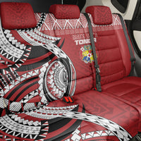 Mate Ma'a Tonga Rugby Kupesi Motifs Back Car Seat Cover Red Waves LT7 - Polynesian Pride