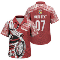 Mate Ma'a Tonga Rugby Custom Kupesi Motifs Family Matching Mermaid Dress and Hawaiian Shirt Red Waves LT7 Son's Shirt Red - Polynesian Pride
