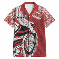 Mate Ma'a Tonga Rugby Custom Kupesi Motifs Hawaiian Shirt Red Waves LT7 Red - Polynesian Pride