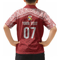 Mate Ma'a Tonga Rugby Custom Kupesi Motifs Hawaiian Shirt Red Waves LT7 - Polynesian Pride