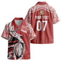 Mate Ma'a Tonga Rugby Custom Kupesi Motifs Kid Hawaiian Shirt Red Waves LT7 - Polynesian Pride