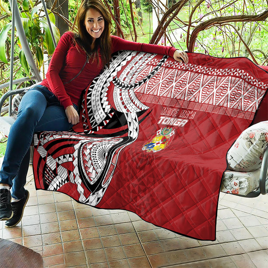 Mate Ma'a Tonga Rugby Kupesi Motifs Quilt Red Waves LT7 - Polynesian Pride