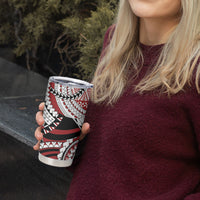 Mate Ma'a Tonga Rugby Kupesi Motifs Tumbler Cup Red Waves LT7 - Polynesian Pride