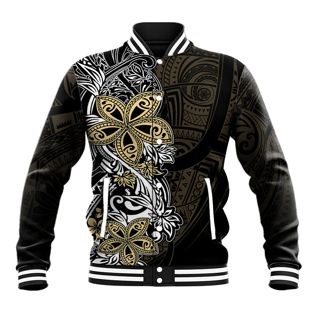 Polynesian Pride Baseball Jacket Tiare With Plumeria Mix Style LT7 Unisex Cream - Polynesian Pride