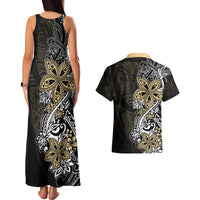 Polynesian Pride Couples Matching Tank Maxi Dress and Hawaiian Shirt Tiare With Plumeria Mix Style LT7 - Polynesian Pride