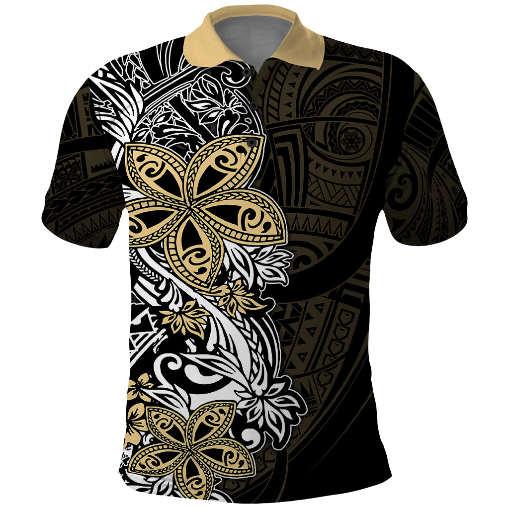 Polynesian Pride Polo Shirt Tiare With Plumeria Mix Style LT7 Cream - Polynesian Pride