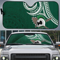 Hawaii Rainbow Warriors Alumni Auto Sun Shade Ti Maile Lei - Glory For The Warriors LT7 Dark Green - Polynesian Pride