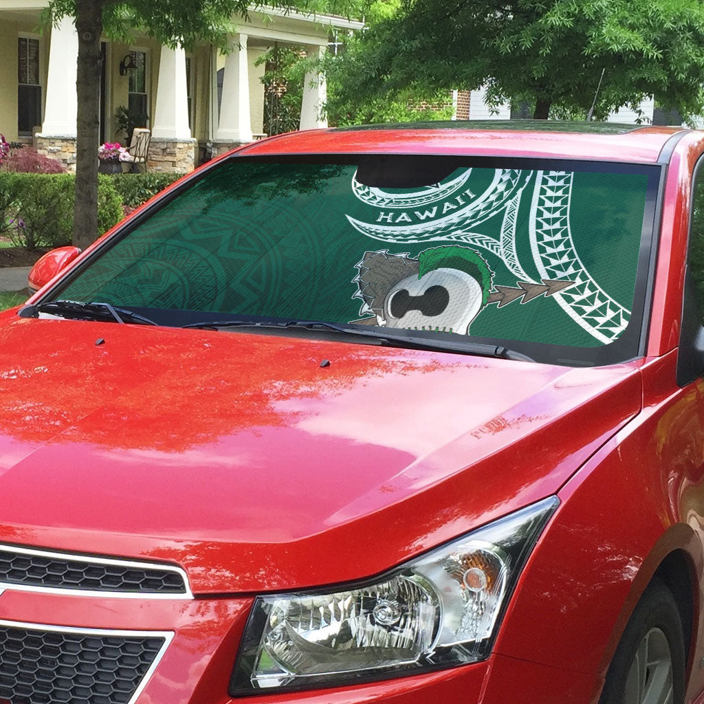 Hawaii Rainbow Warriors Alumni Auto Sun Shade Ti Maile Lei - Glory For The Warriors LT7 - Polynesian Pride