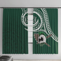 Hawaii Rainbow Warriors Alumni Window Curtain Ti Maile Lei - Glory For The Warriors LT7 With Hooks Dark Green - Polynesian Pride
