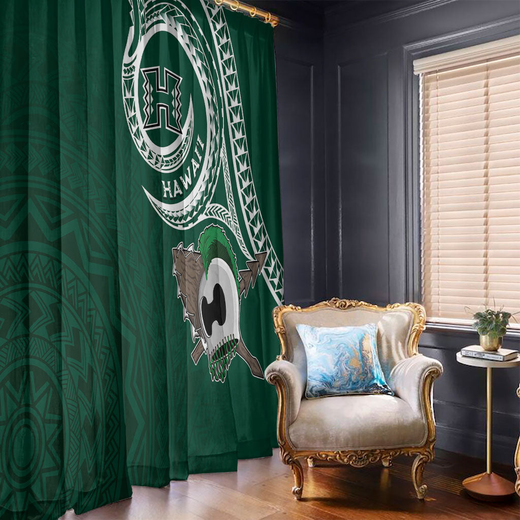 Hawaii Rainbow Warriors Alumni Window Curtain Ti Maile Lei - Glory For The Warriors LT7 - Polynesian Pride