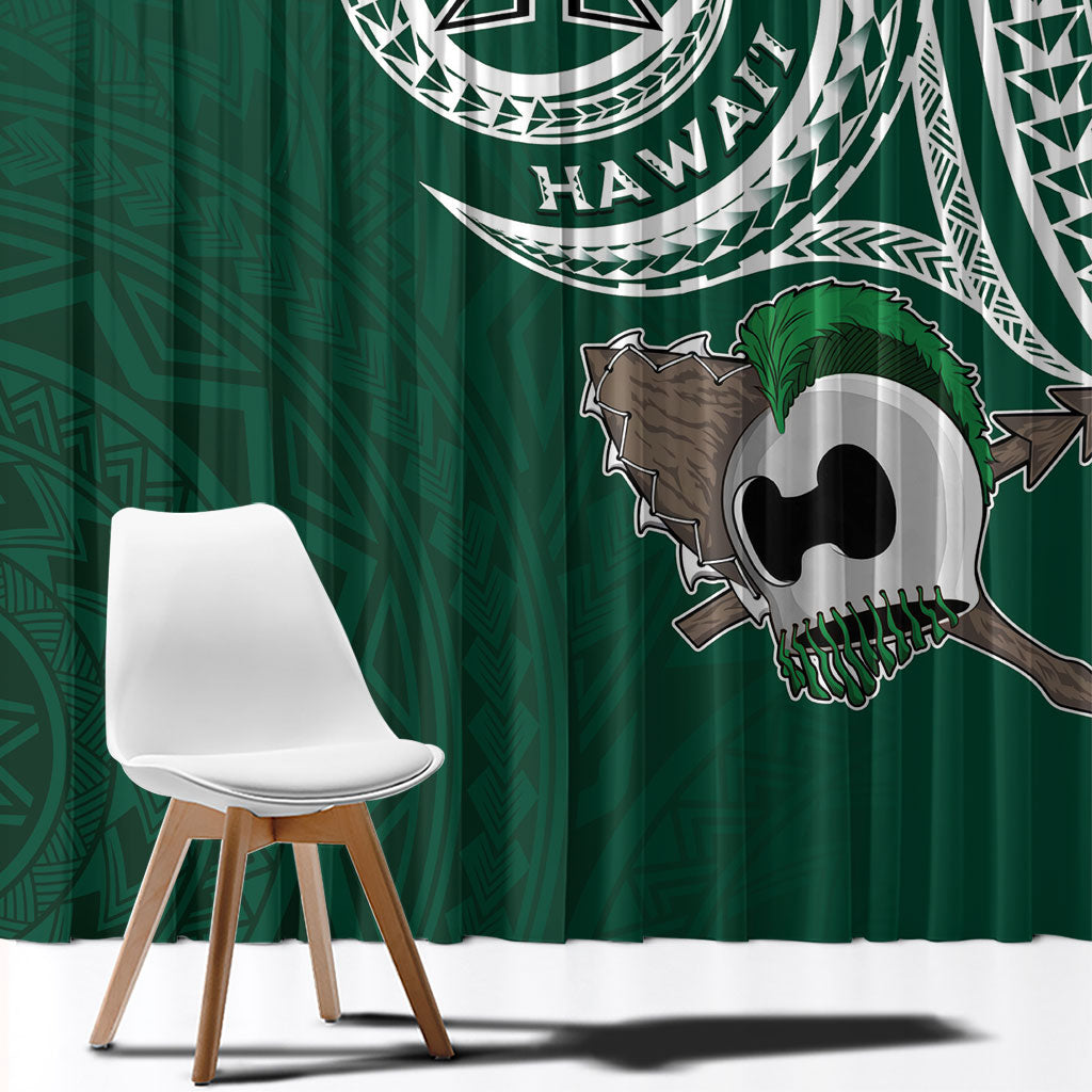 Hawaii Rainbow Warriors Alumni Window Curtain Ti Maile Lei - Glory For The Warriors LT7 - Polynesian Pride
