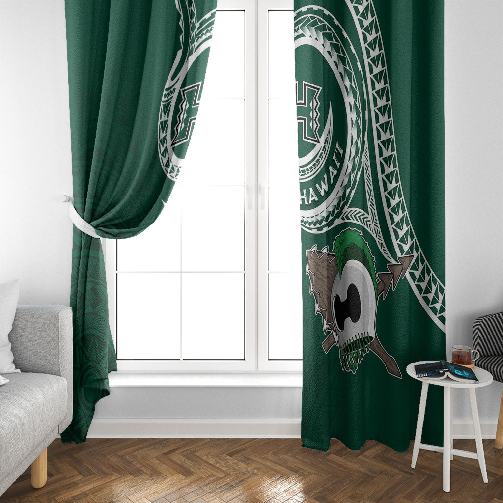 Hawaii Rainbow Warriors Alumni Window Curtain Ti Maile Lei - Glory For The Warriors LT7 - Polynesian Pride