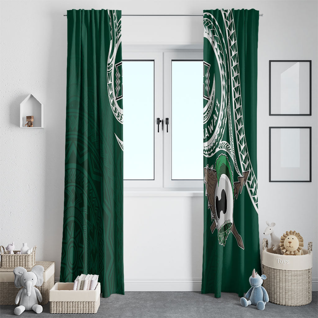 Hawaii Rainbow Warriors Alumni Window Curtain Ti Maile Lei - Glory For The Warriors LT7 - Polynesian Pride