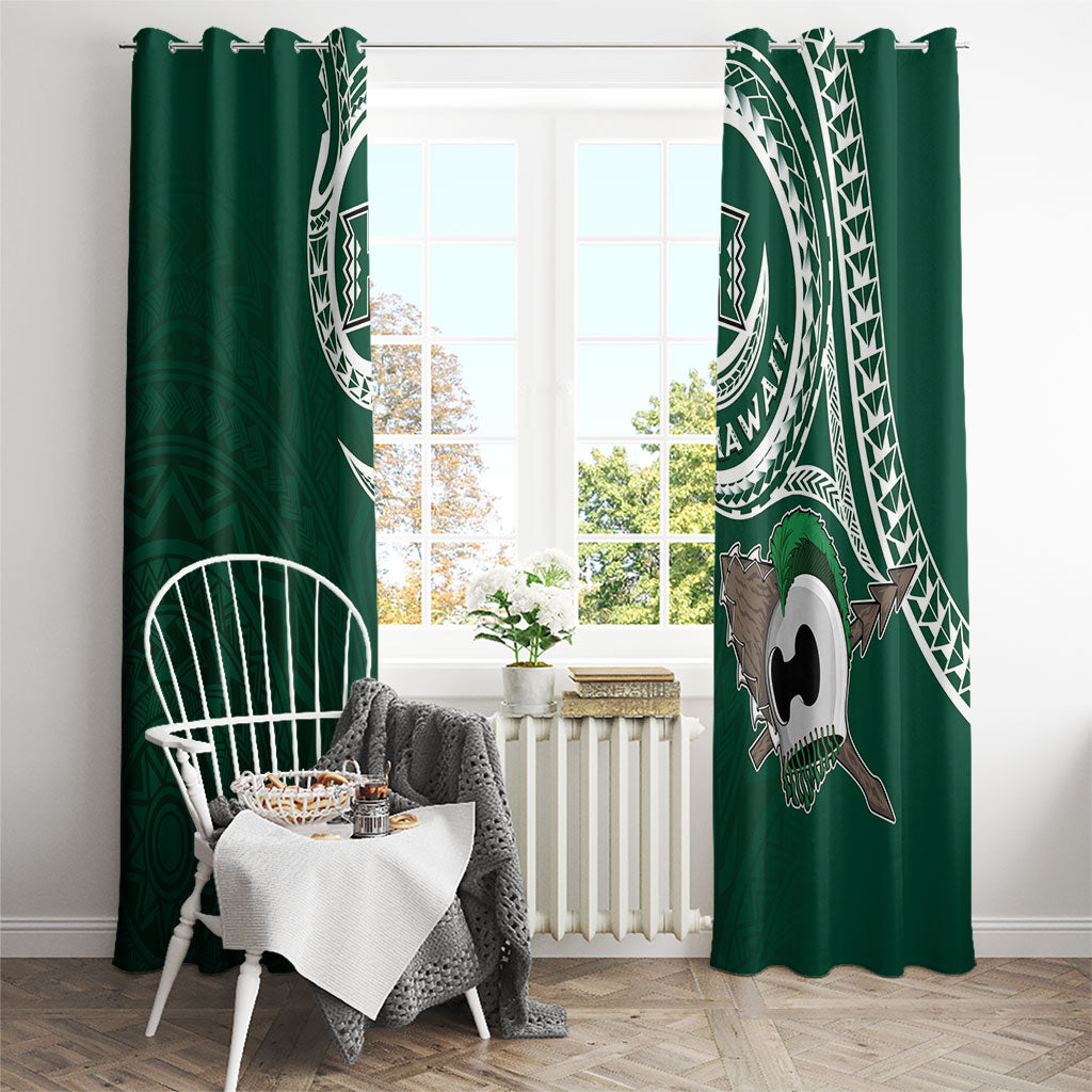 Hawaii Rainbow Warriors Alumni Window Curtain Ti Maile Lei - Glory For The Warriors LT7 - Polynesian Pride