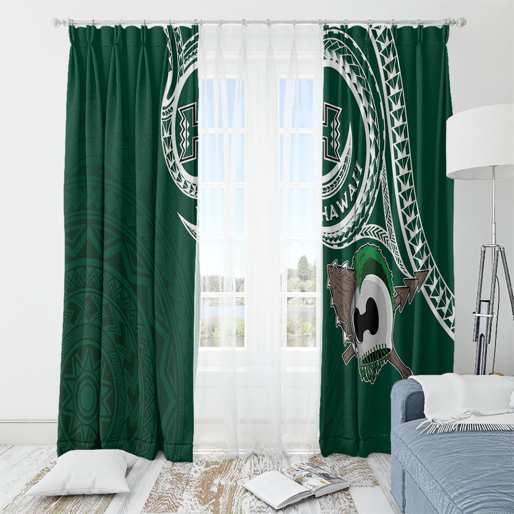 Hawaii Rainbow Warriors Alumni Window Curtain Ti Maile Lei - Glory For The Warriors LT7 - Polynesian Pride